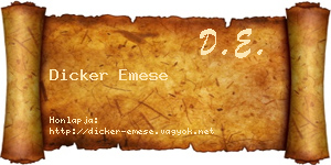 Dicker Emese névjegykártya